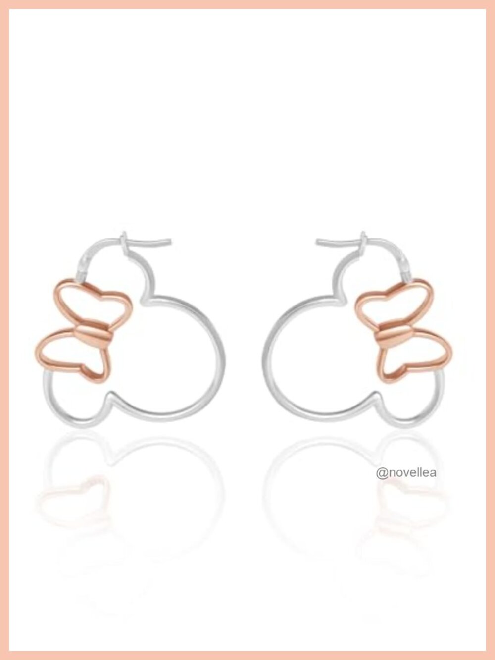 Minnie Mouse Sterling Silver Hoop Earrings for Women Disney Fine Jewelry